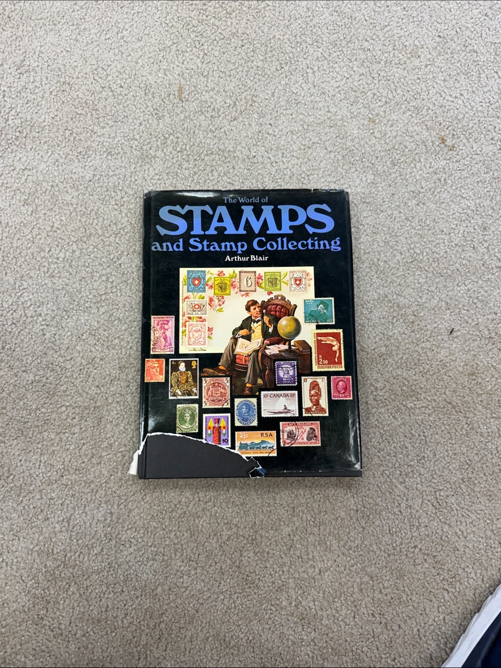 The World of Stamps and Stamp Collecting by Arthur Blair - Black Cover